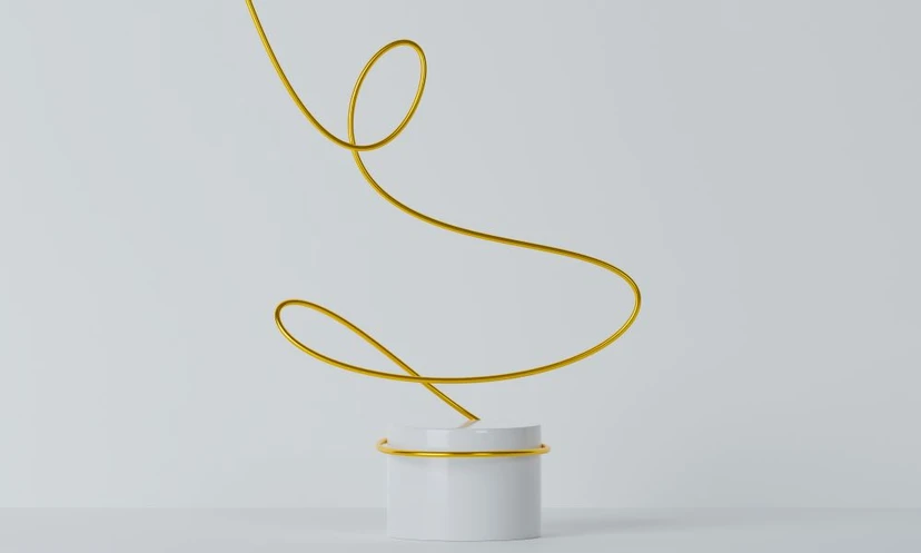 Golden thread abstract representation